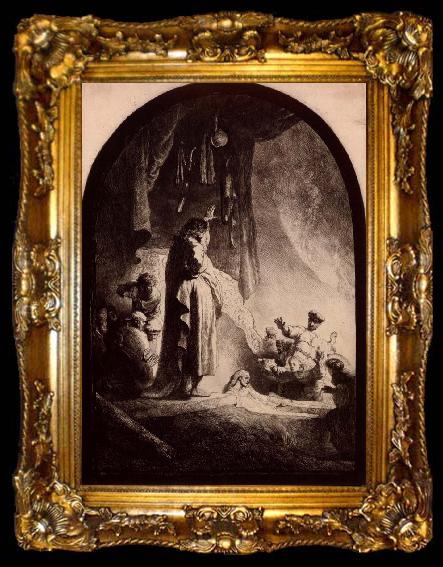 framed  REMBRANDT Harmenszoon van Rijn The Raising of Lazarus The Large Plate, ta009-2